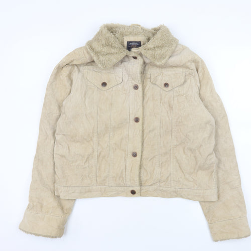 Route 66 Women's Beige Corduroy Sherpa Lined Trucker Jacket M