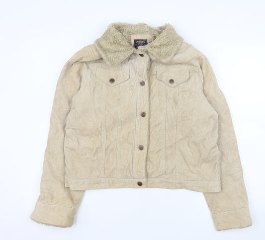 Route 66 Women's Beige Corduroy Sherpa Lined Trucker Jacket M