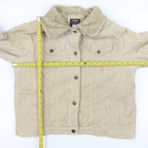 Route 66 Women's Beige Corduroy Sherpa Lined Trucker Jacket M