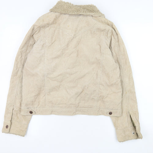 Route 66 Women's Beige Corduroy Sherpa Lined Trucker Jacket M