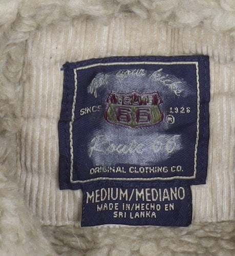 Route 66 Women's Beige Corduroy Sherpa Lined Trucker Jacket M