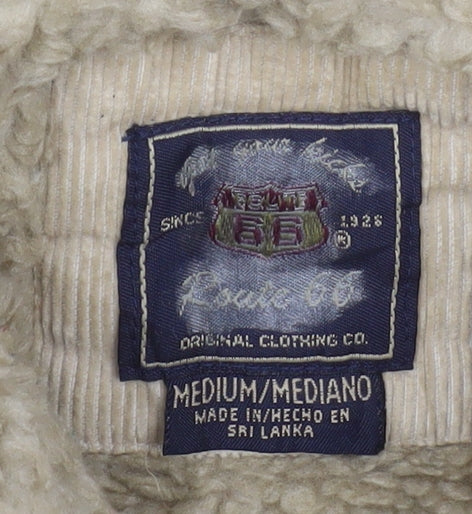 Route 66 Women's Beige Corduroy Sherpa Lined Trucker Jacket M