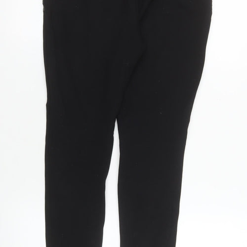 Calzedonia Women’s Black Faux Leather Trim Slim Leg Leggings M