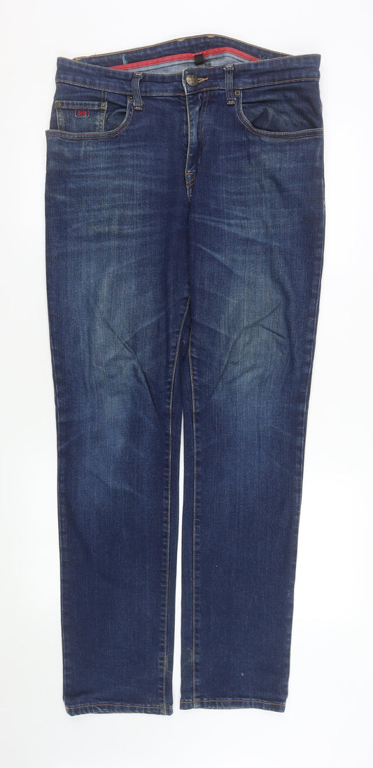 6th Sense Men's Blue Straight Leg Jeans W36 L34 Denim Stretch