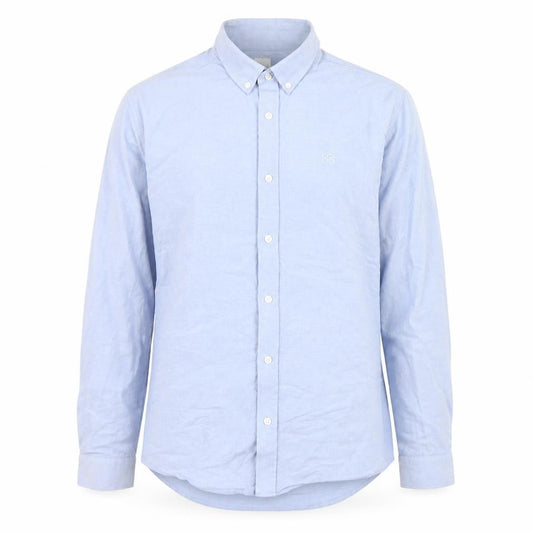 River Island Men's Blue Button-Down Long Sleeve Cotton Shirt M Formal