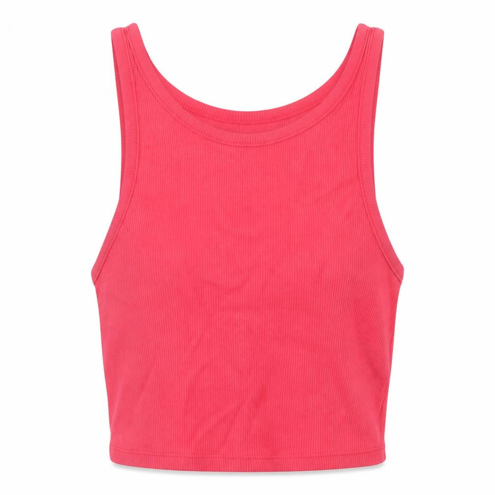 ZARA Womens Pink Cropped Tank Top S Cotton Blend Racerback