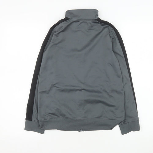 Under Armour Boys Grey Full Zip Track Jacket Size 10 Years Polyester