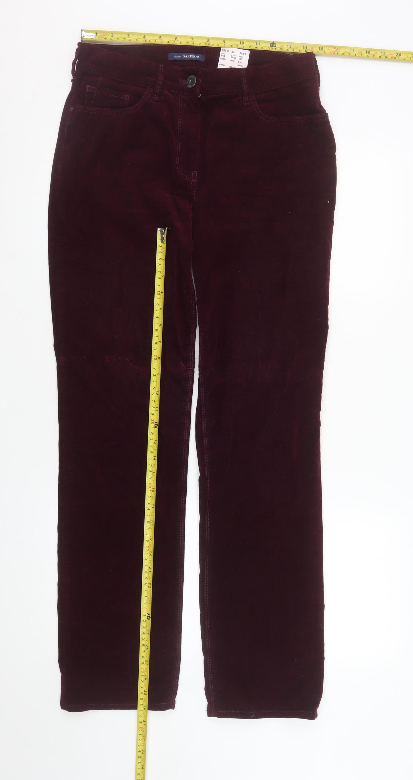 Atelier Gardeur Womens Purple Corduroy Stretch Trousers Size 12