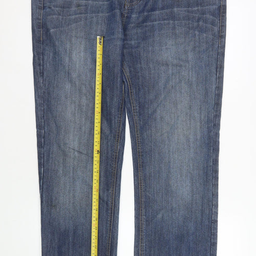Denim Co. Men's Blue Straight Jeans 38W 32L Cotton Blend Classic Fit