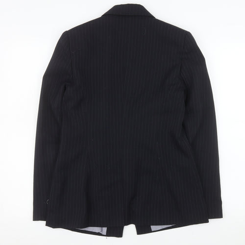 Dunnes Women Black Pinstripe Single-Breasted Blazer Size 12