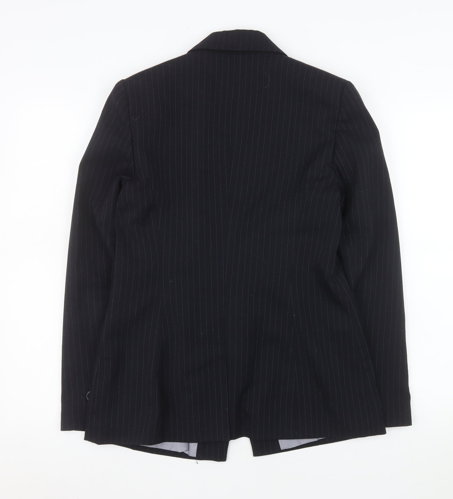 Dunnes Women Black Pinstripe Single-Breasted Blazer Size 12
