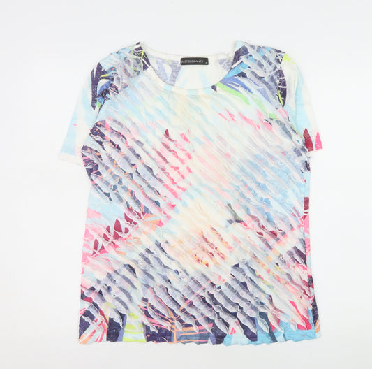 Just Elegance Women's Multicoloured Floral T-Shirt M Short Sleeve