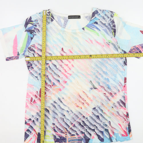 Just Elegance Women's Multicoloured Floral T-Shirt M Short Sleeve