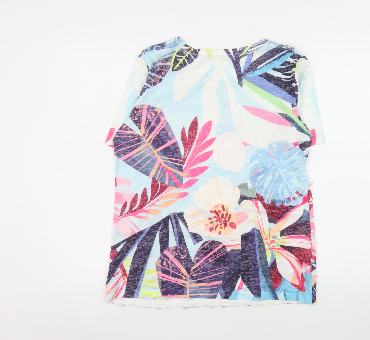 Just Elegance Women's Multicoloured Floral T-Shirt M Short Sleeve