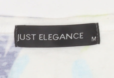 Just Elegance Women's Multicoloured Floral T-Shirt M Short Sleeve