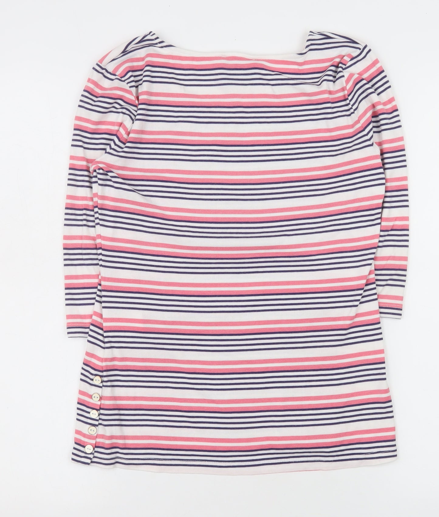 Arabella & Addison Women’s Pink Stripe 3/4 Sleeve Boat Neck Top Size 14 L