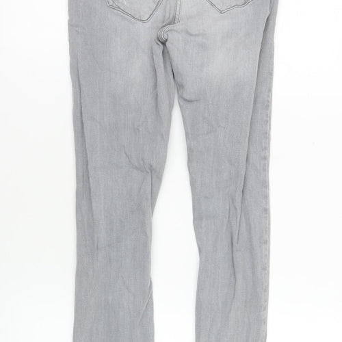 River Island Womens Grey Distressed Skinny Jeans Size 8
