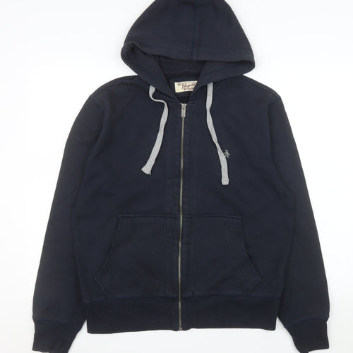 Penguin by Munsingwear Men's Blue Hooded Cotton Zip Jacket Size M