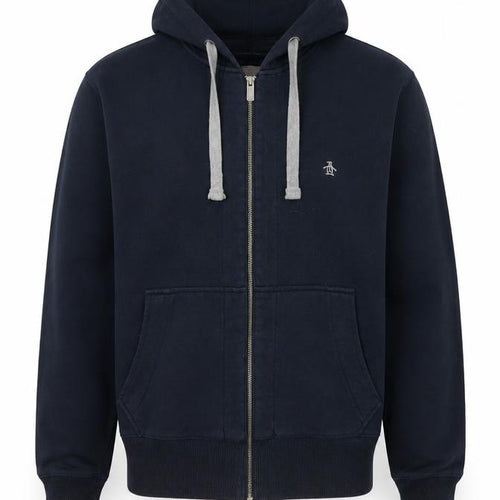 Penguin by Munsingwear Men's Blue Hooded Cotton Zip Jacket Size M