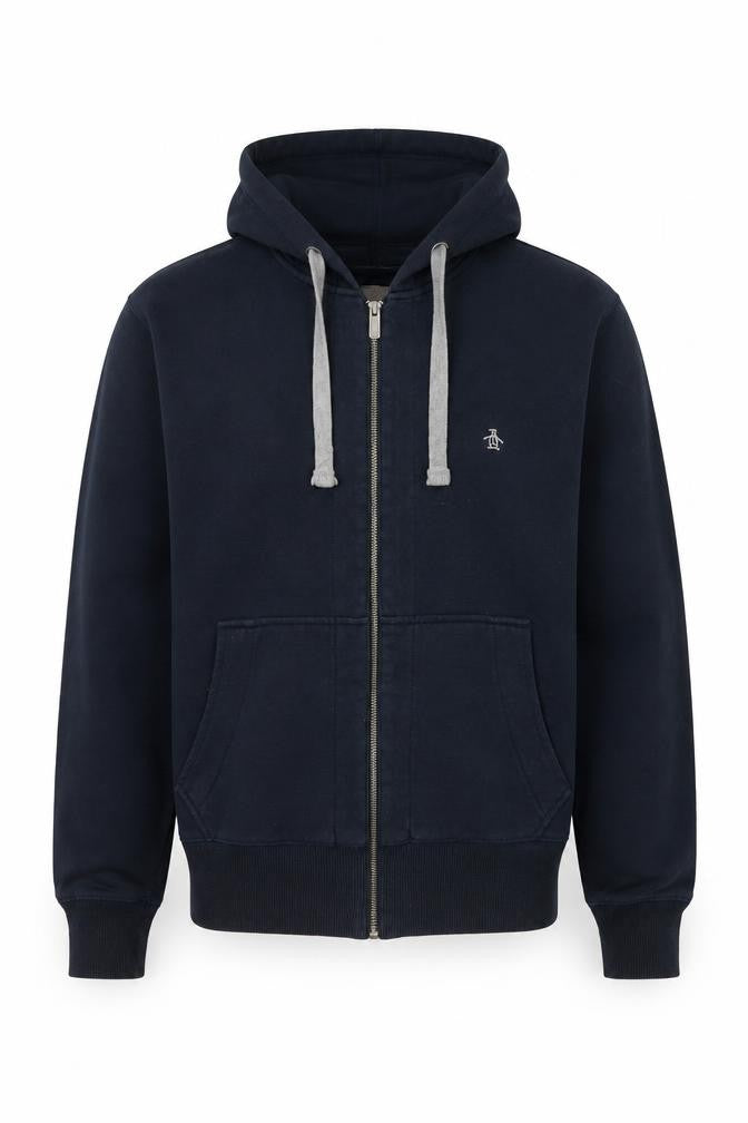 Penguin by Munsingwear Men's Blue Hooded Cotton Zip Jacket Size M