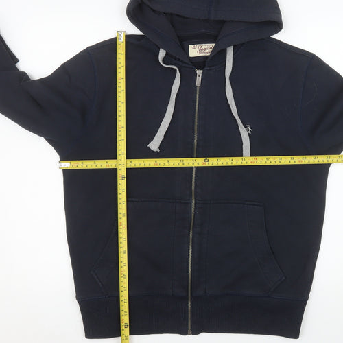 Penguin by Munsingwear Men's Blue Hooded Cotton Zip Jacket Size M