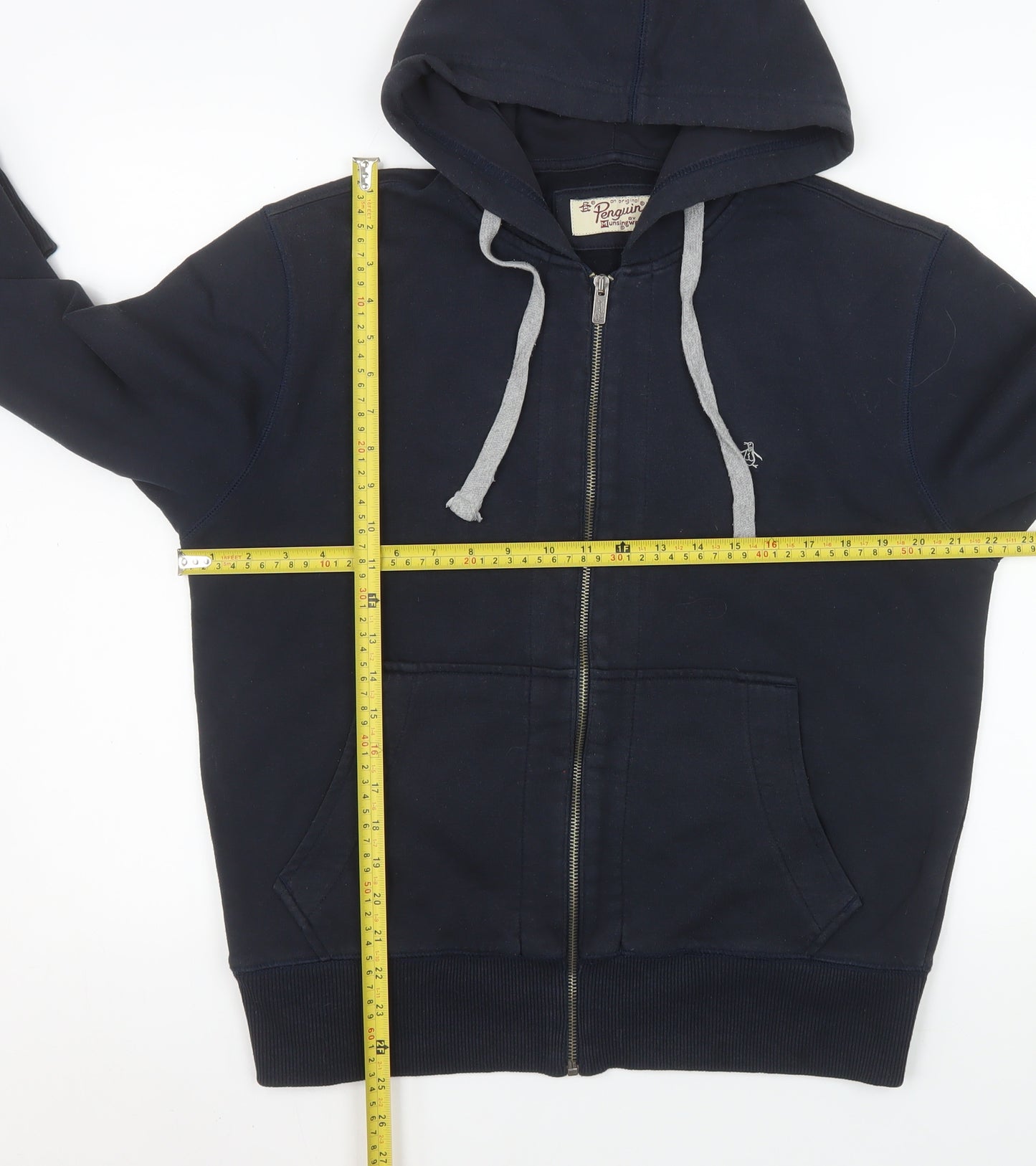 Penguin by Munsingwear Men's Blue Hooded Cotton Zip Jacket Size M