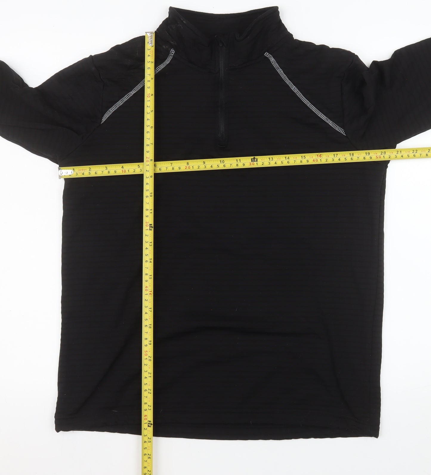 Crivit Men's Black L 1/4 Zip Activewear Jacket Lightweight Stretch