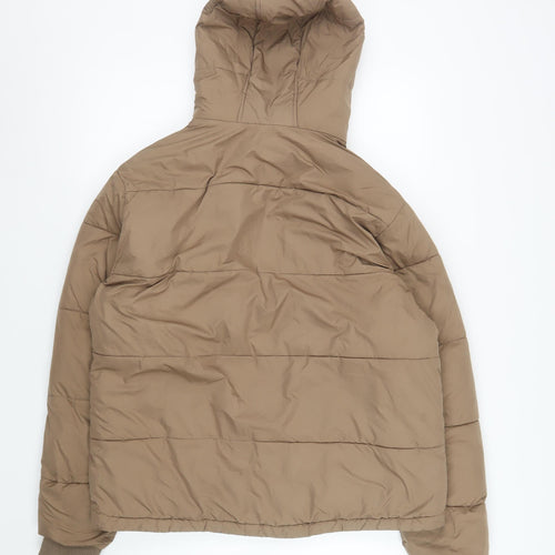 Pink Soda Sport Women Brown Hooded Puffer Jacket UK 12
