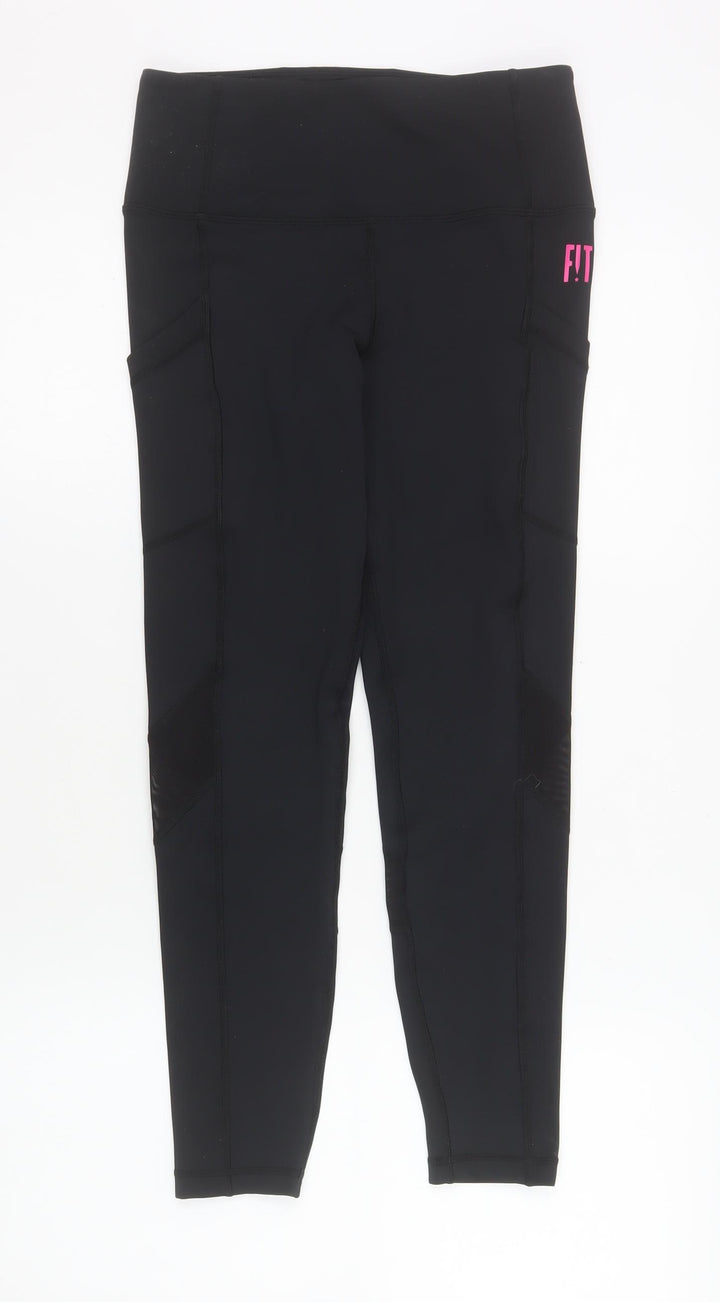 FIT PINK Women's Black Size 10 Ankle Leggings Gym Training