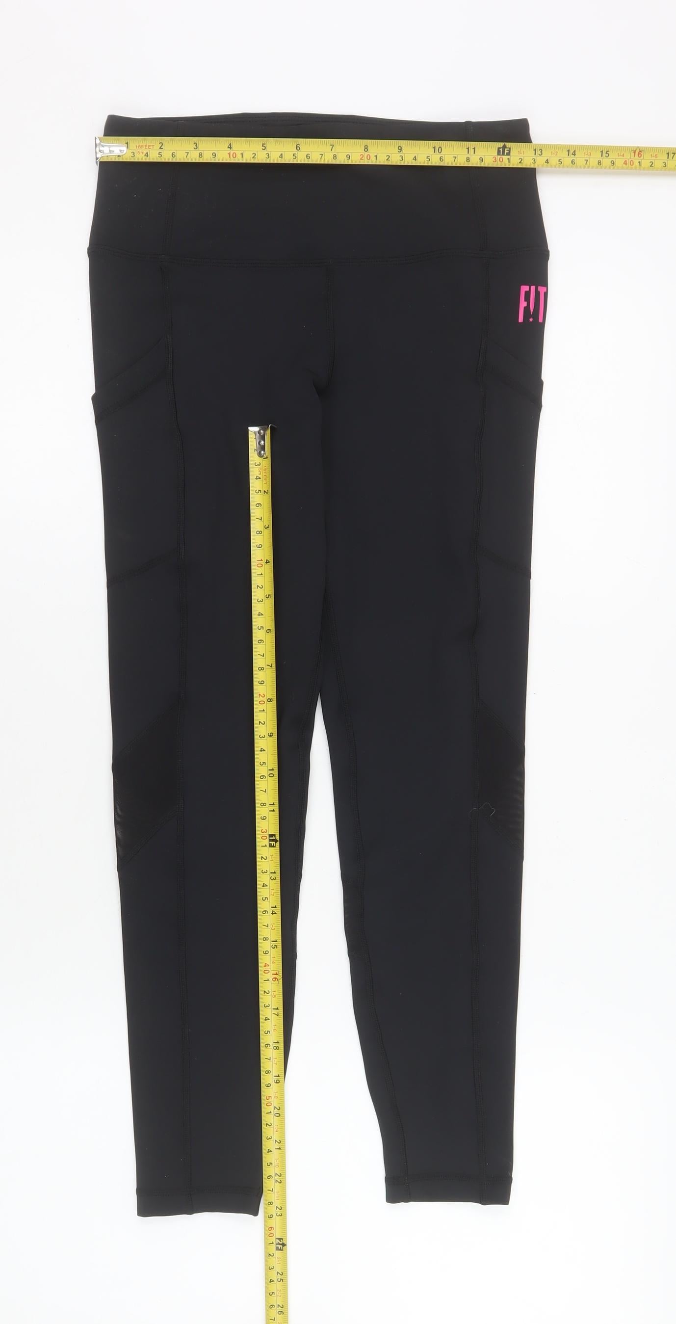 FIT PINK Women's Black Size 10 Ankle Leggings Gym Training