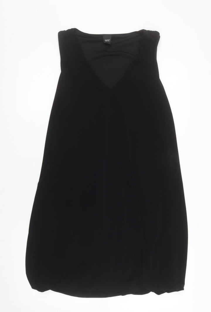 Esprit Women Black M Shift Strapless Knee Length Dress