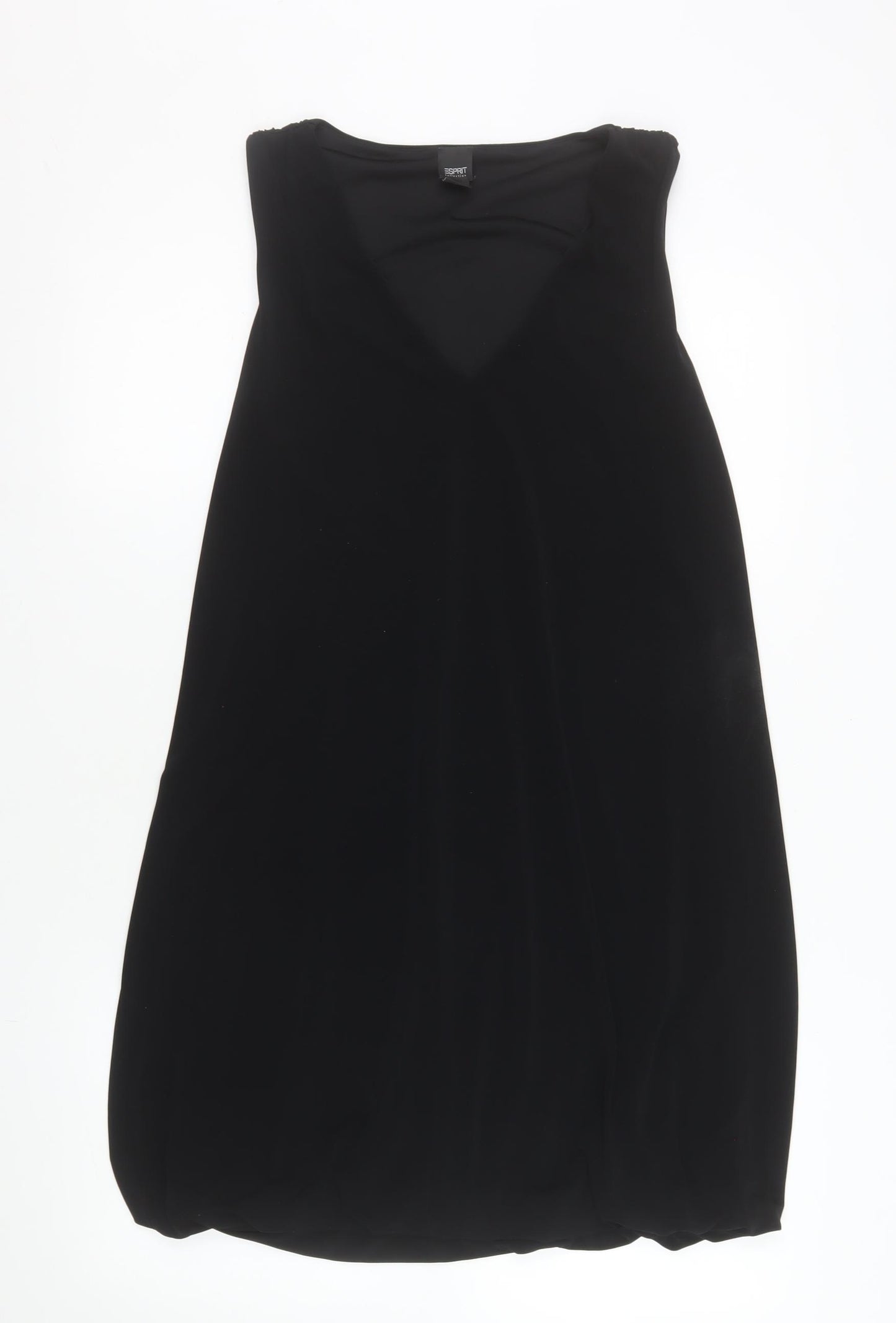 Esprit Women Black M Shift Strapless Knee Length Dress