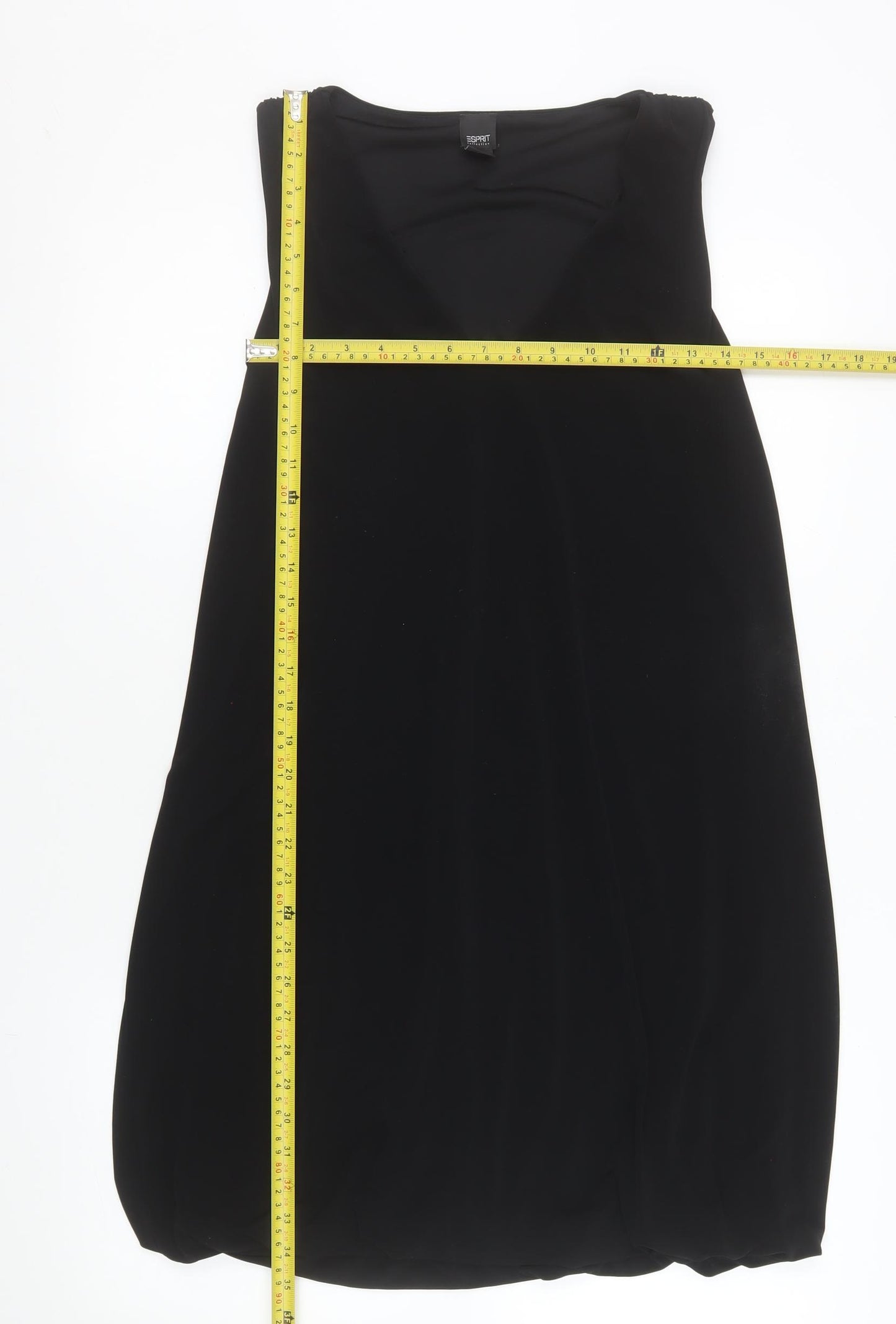 Esprit Women Black M Shift Strapless Knee Length Dress