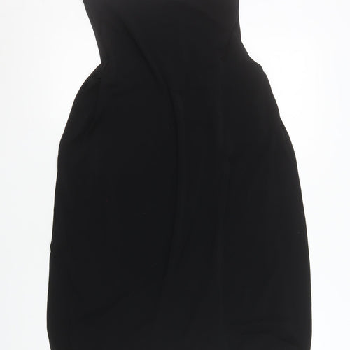 Esprit Women Black M Shift Strapless Knee Length Dress
