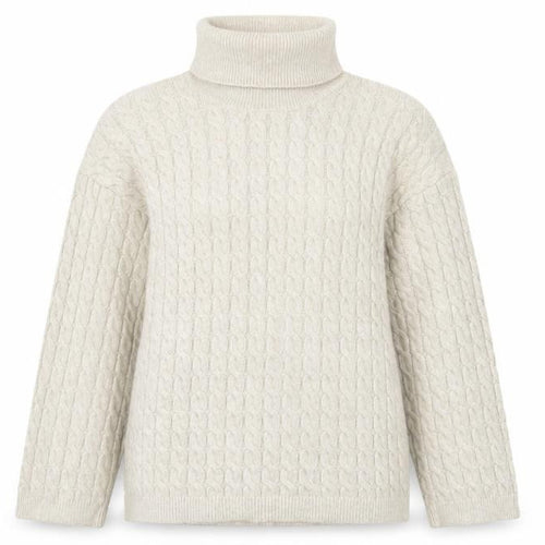 New Look Women’s Beige Cable Knit Roll Neck Jumper Size M
