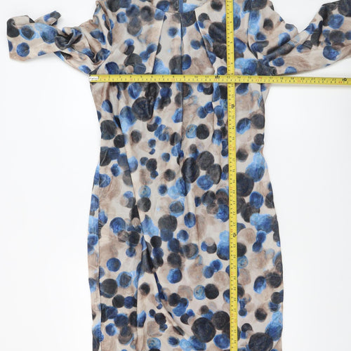Alba Conde Women Multicoloured Size 12 Sheath Knee Length Dress