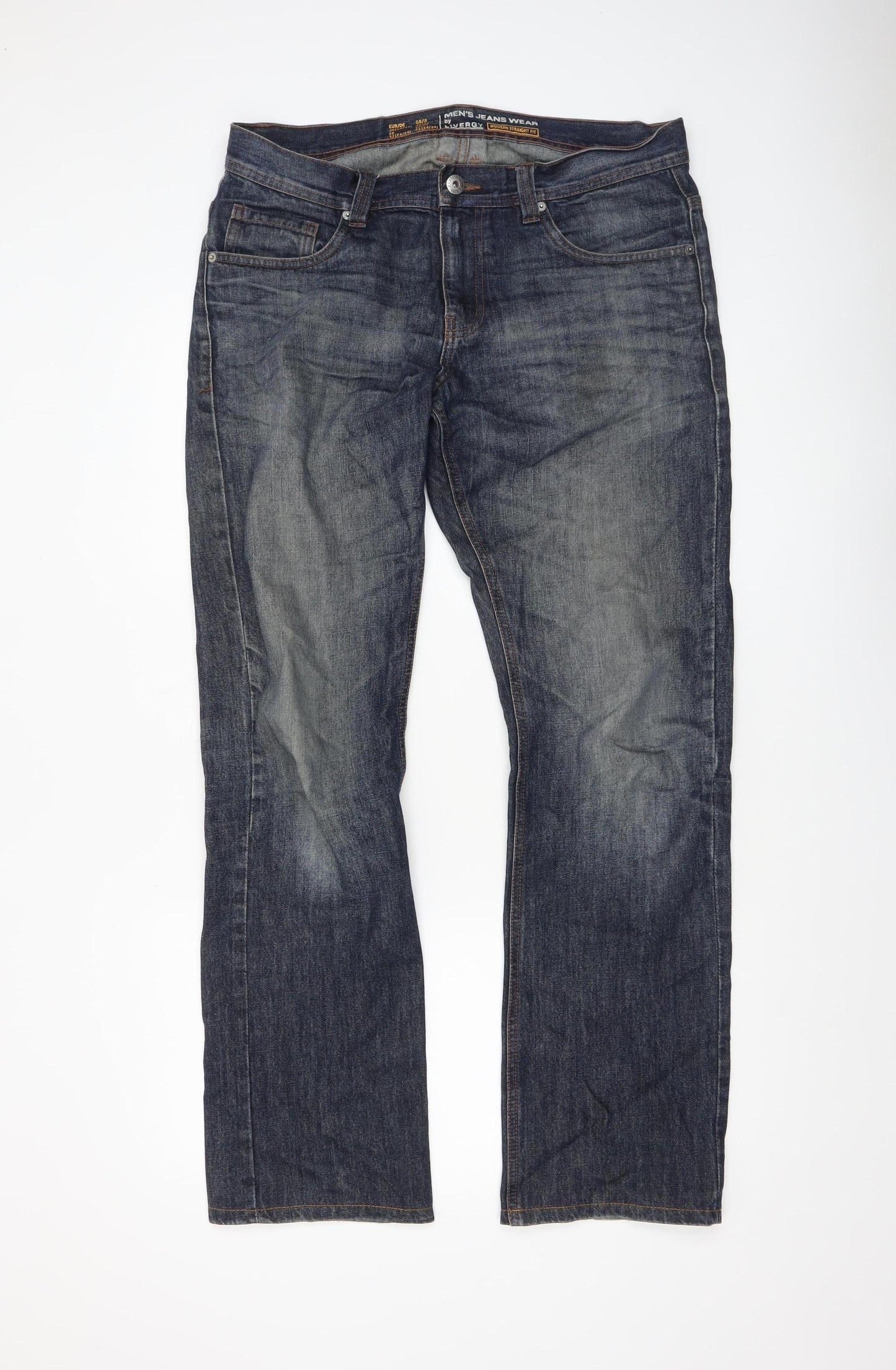 Livergy Men's Blue 34x34 Straight Fit Denim Jeans