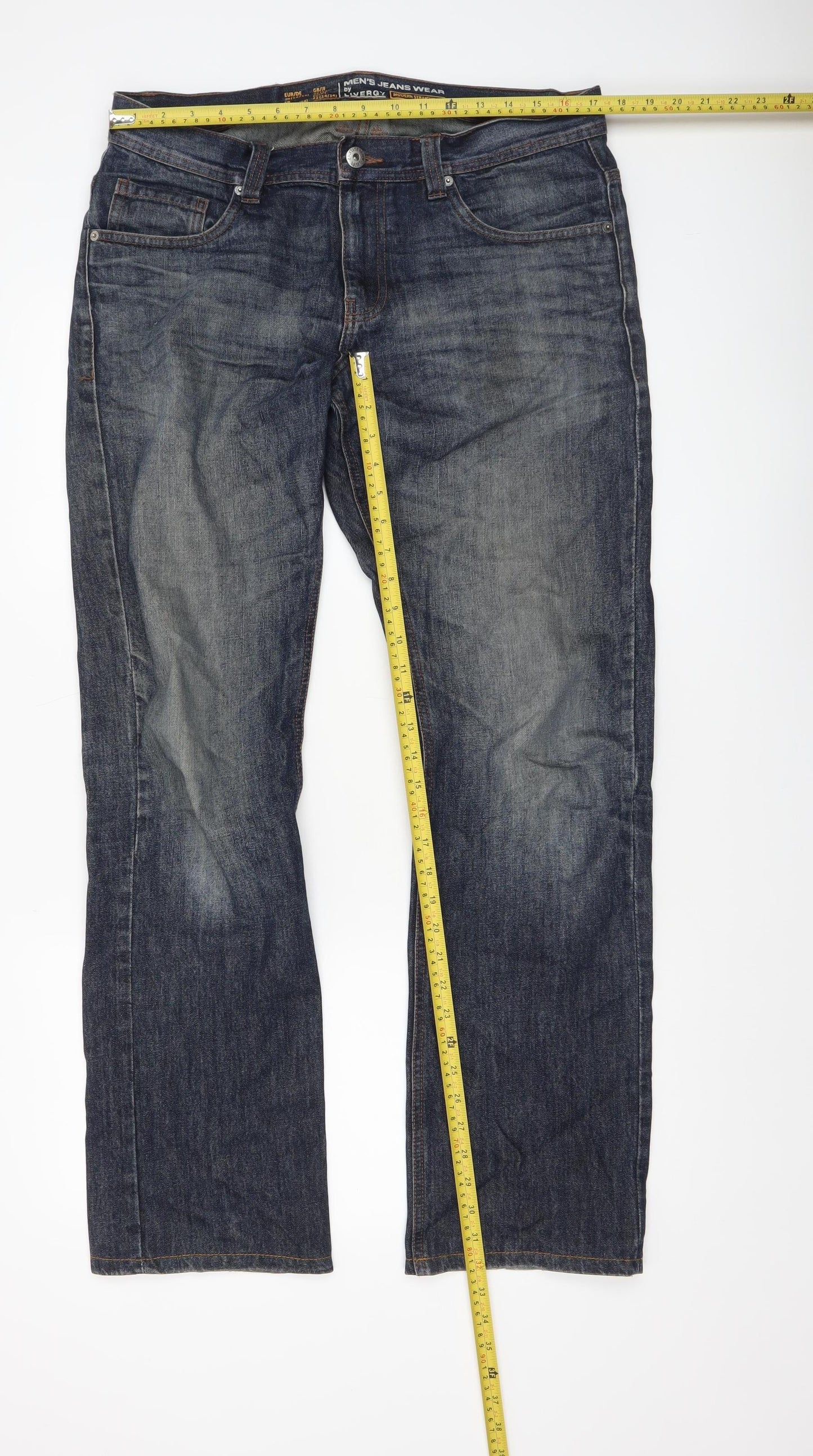 Livergy Men's Blue 34x34 Straight Fit Denim Jeans