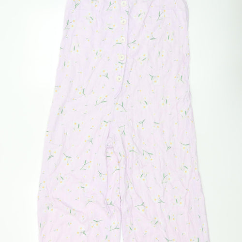 New Look Women’s Purple Floral Cotton Sleeveless Jumpsuit UK 12