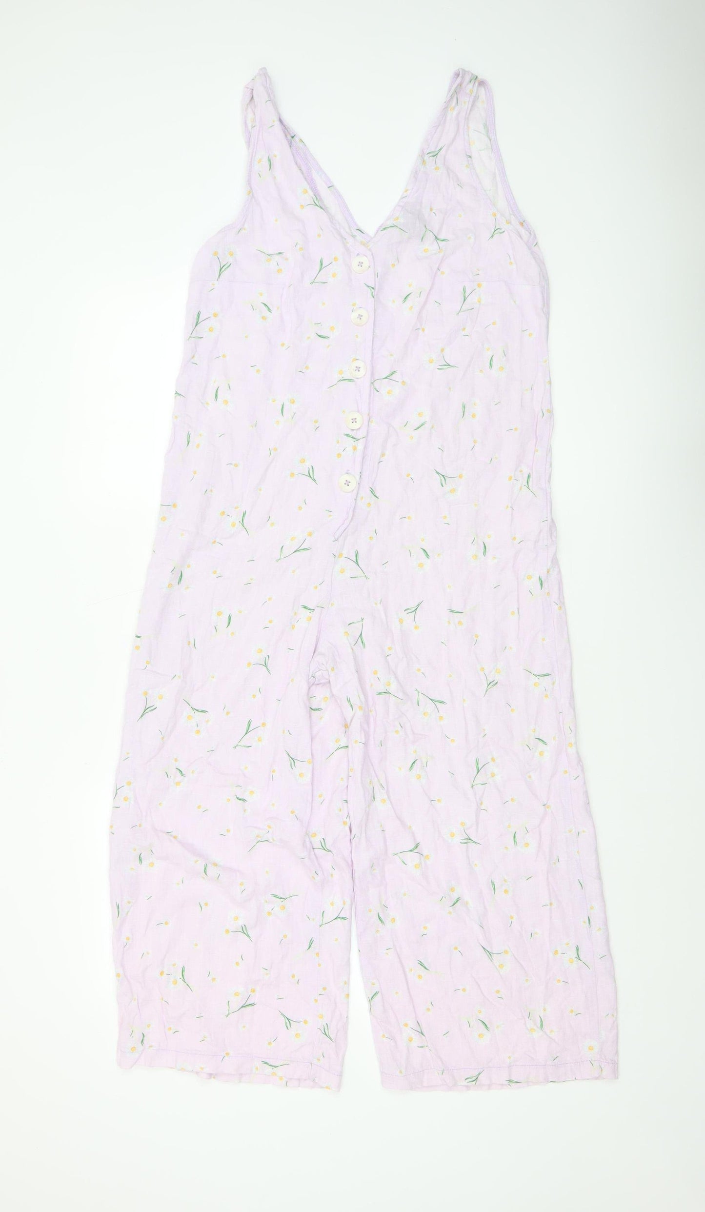 New Look Women’s Purple Floral Cotton Sleeveless Jumpsuit UK 12