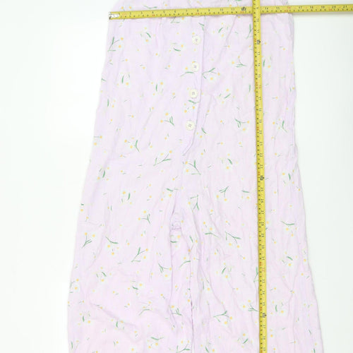 New Look Women’s Purple Floral Cotton Sleeveless Jumpsuit UK 12
