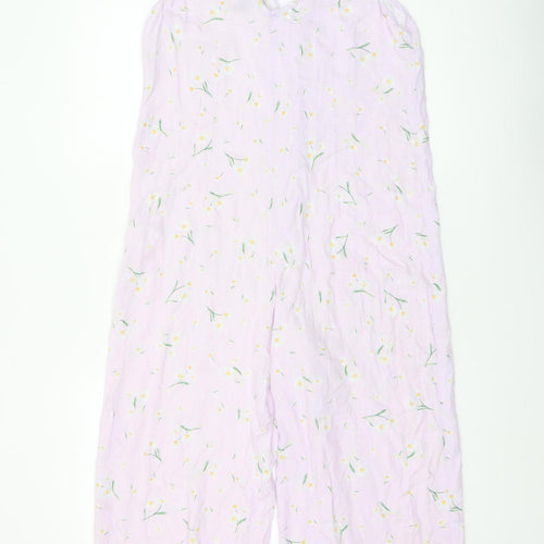 New Look Women’s Purple Floral Cotton Sleeveless Jumpsuit UK 12