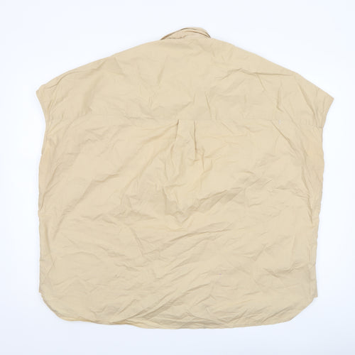 French Connection Women's Beige Cotton Blouse Size L Relaxed Fit