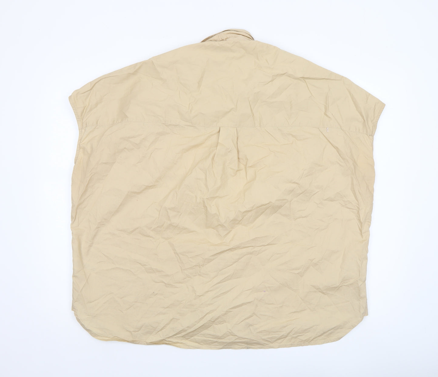 French Connection Women's Beige Cotton Blouse Size L Relaxed Fit