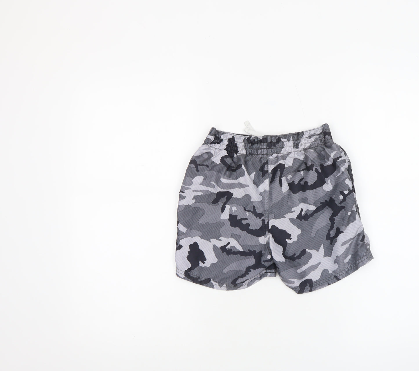 Nike Boys Grey Camo Swim Shorts M 10-12 Years Quick Dry Lined