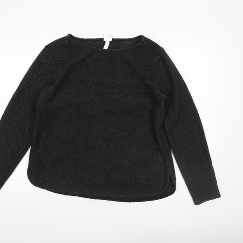 H&M Women’s Black Cotton Blend Knit Jumper Size M