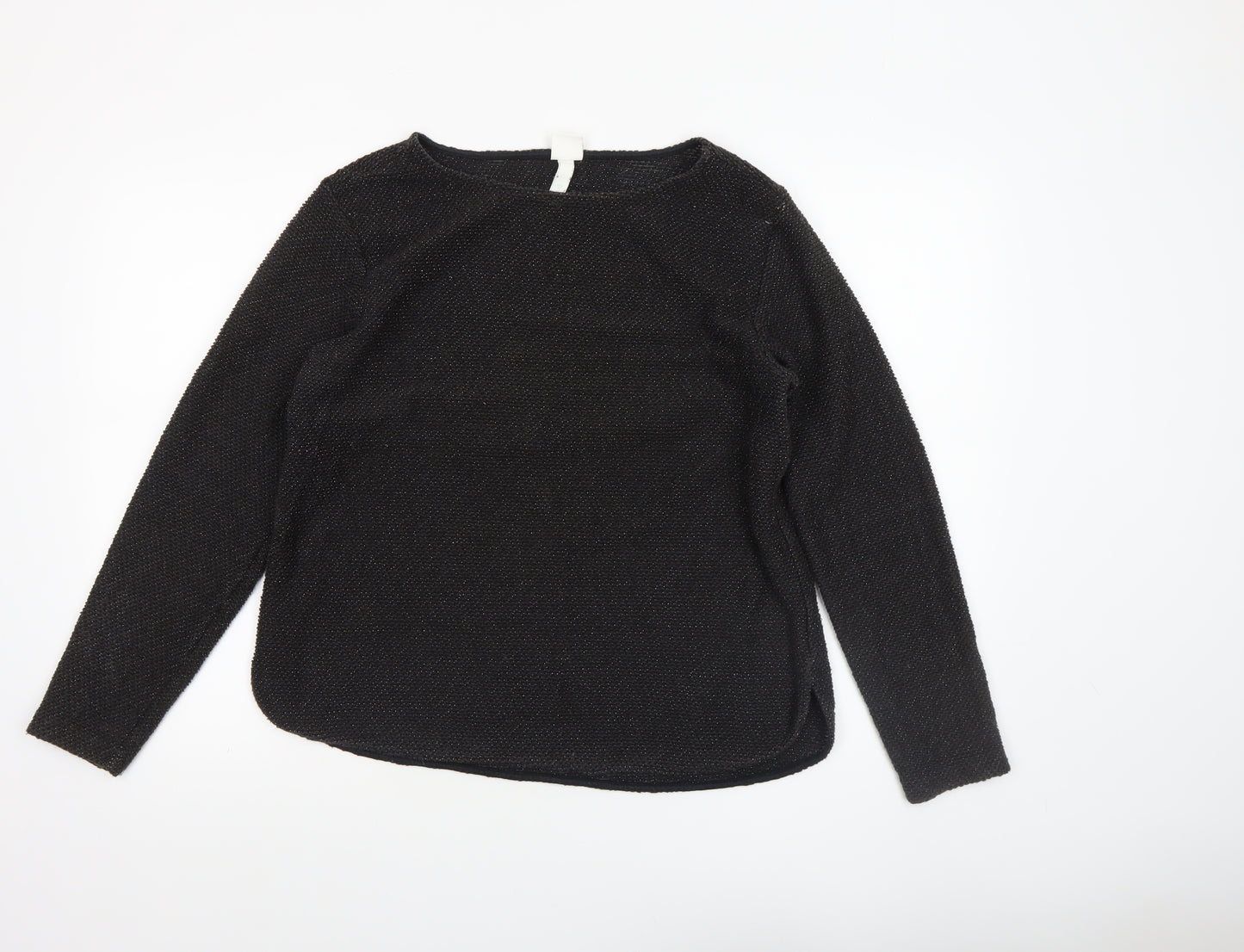 H&M Women’s Black Cotton Blend Knit Jumper Size M