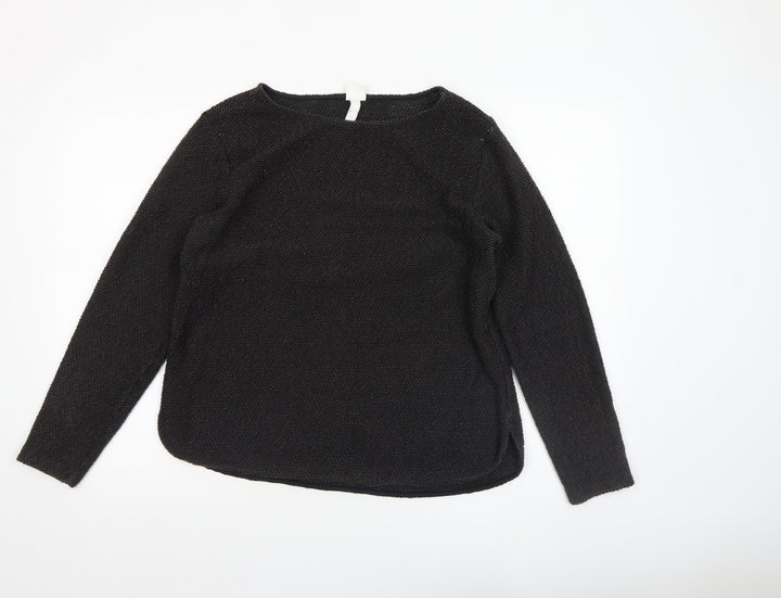 H&M Women’s Black Cotton Blend Knit Jumper Size M