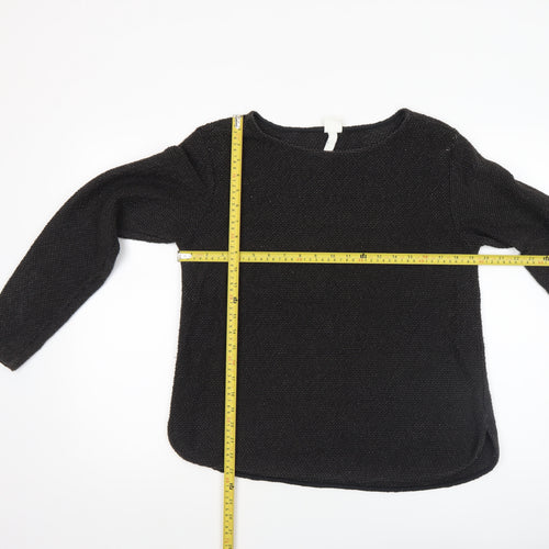 H&M Women’s Black Cotton Blend Knit Jumper Size M