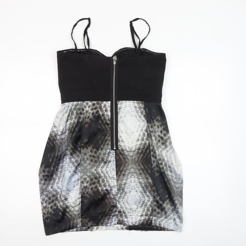 Lipsy Women’s Black Animal Print Bodycon Dress Size 12